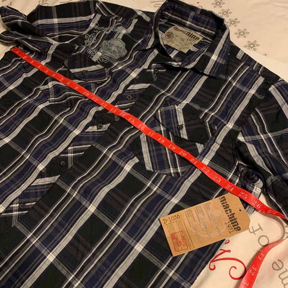 2 NWT XXL Machine short sleeve button up plaid shirts - Picture 6 of 16